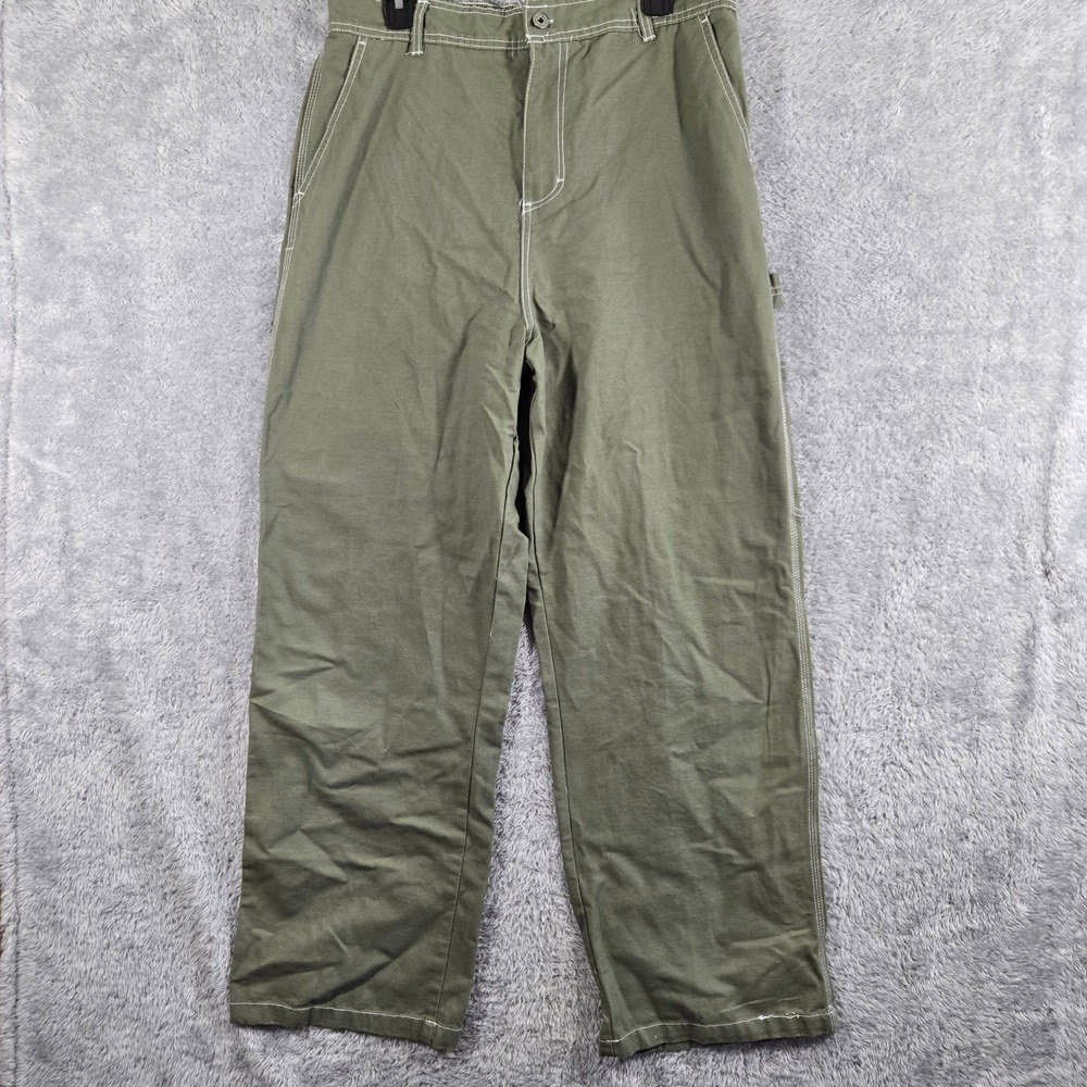 Brooklyn Cloth Workwear Mens Olive Green Utility Carpenter Pants Large